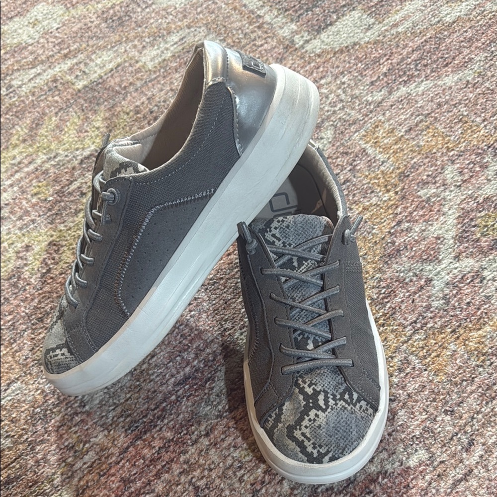 Hey Dude Karina Silver Python Stylish Sneakers Si… - image 1